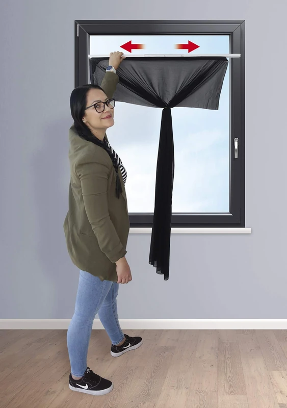 K-home Telescope Insect Protection Frame, Charcoal, Individuell 80 x 90cm bis 130 x 150 cm