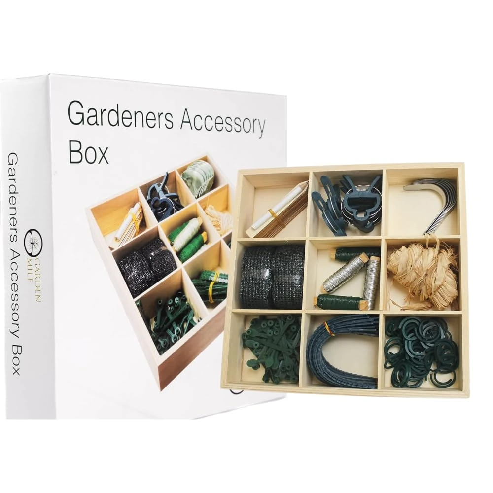 Garden Mile Gardening Tool Kit 126-Piece Garden Accessory Set with Wooden Tool Box Organizer Box Garden Tool Set, Ideal Gardening Gifts for Women Tools and Equipment Dad Garden Gifts