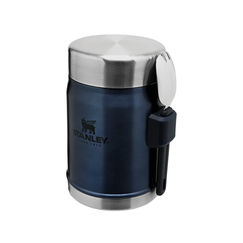 STANLEY 1913 Classic Legendary Food Jar 0.4L With Spork - Keeps Cold For 7 Hours - BPA-Free Stainless Steel Soup Flask - Leakproof - Dishwasher Safe - Nightfall