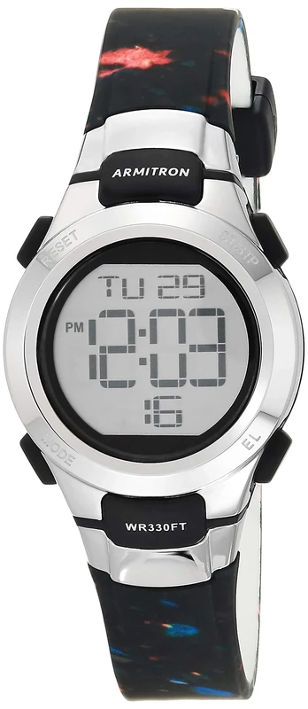 Armitron Sport Women's Digital Chronograph Resin Strap Watch, Black/Multi