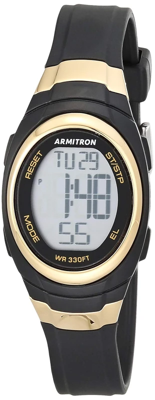 Armitron Womens Fitness Watch, Black/Gold