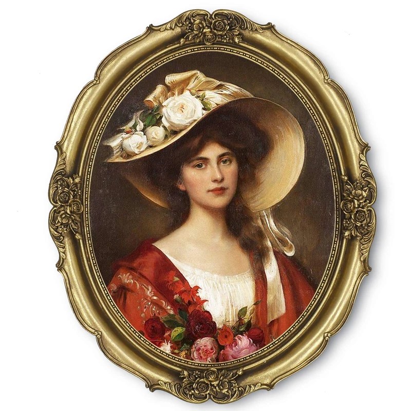 Simon's Shop Oval Picture Frame 11x14 Vintage Photo Frames 14 x 11 in Antique Gold Color, Wall Decor