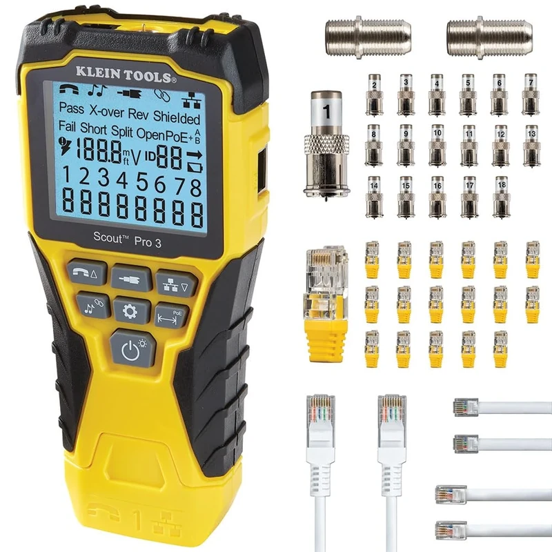 Klein Tools VDV501-852 Cable Tester with Remote, VDV Scout Pro 3 Test Kit Locates and Tests Voice, Data and Video Cables