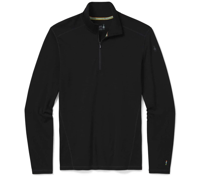Smartwool Mens Classic Thermal Merino Base Layer 1/4 Zip, Charcoal Heather, S EU