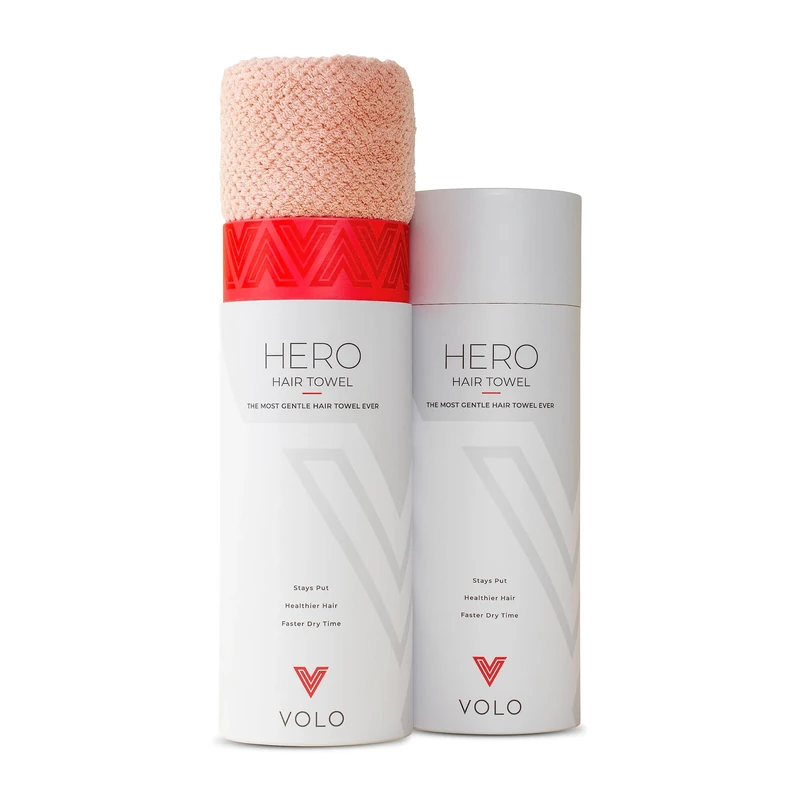 VOLO Hero Cloud Pink Hair Towel | Ultra Soft, Super Absorbent, Quick Drying Nanoweave Fabric | Reduce Dry Time by 50% | Large Towel Wrap for All Hair Types | Anti Frizz & Anti Breakage | Microfiber