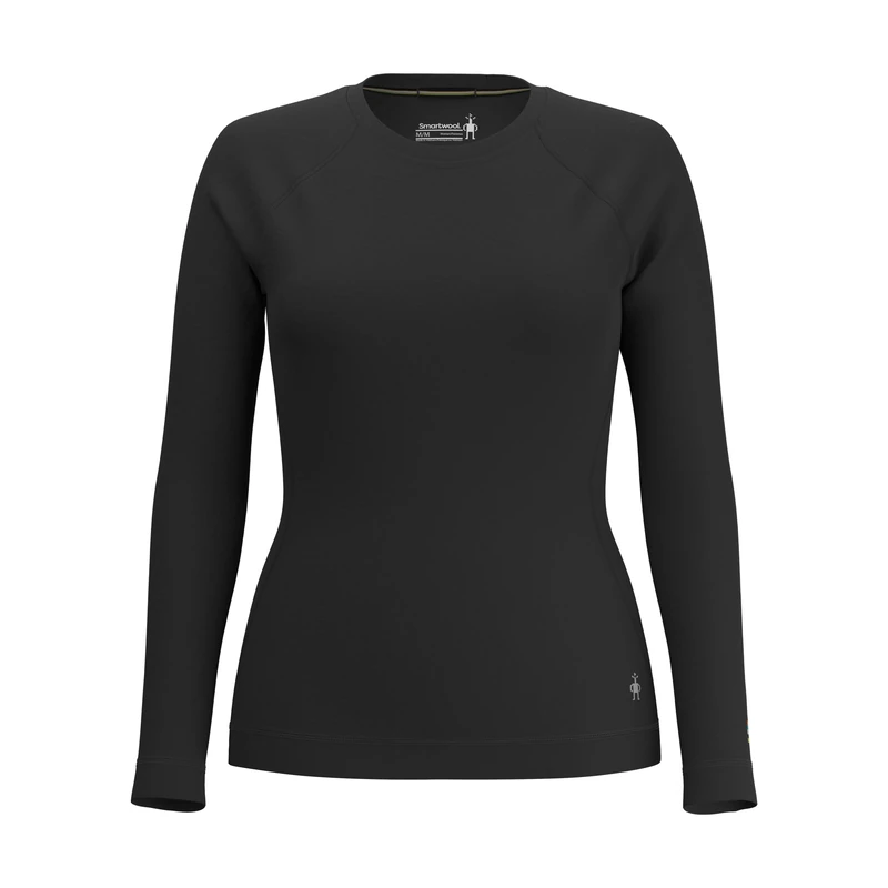 Smartwool Classic Crew Merino Wool Base Layer, Women's Thermal Long Sleeve Top & Sweater, Lightweight & Breathable Natural Merino Ladies' Clothing & Fashion - Black, L