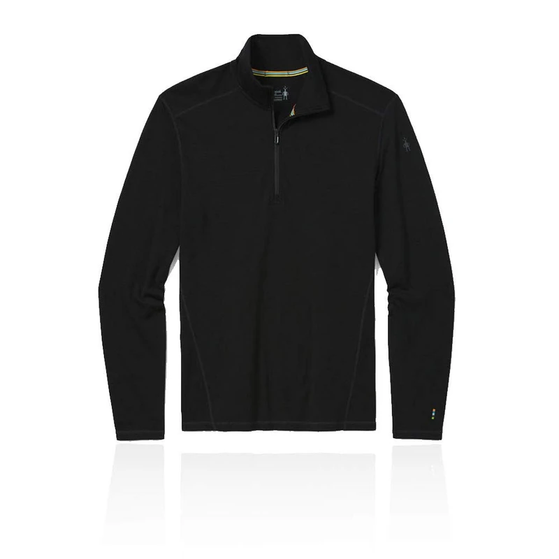 Smartwool, Men's Classic Thermal Merino Base Layer 1/4 Zip, Black, XL