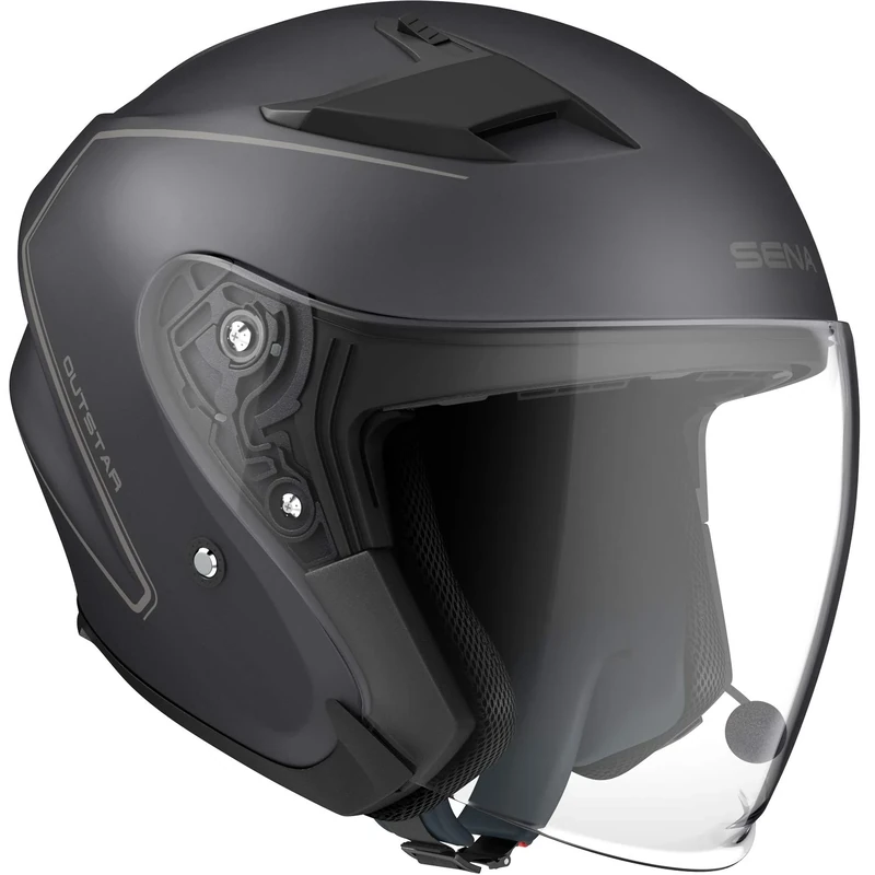 Sena Outstar Open Face Smart Helmet (Matte Black, Size Small), ECE Certified