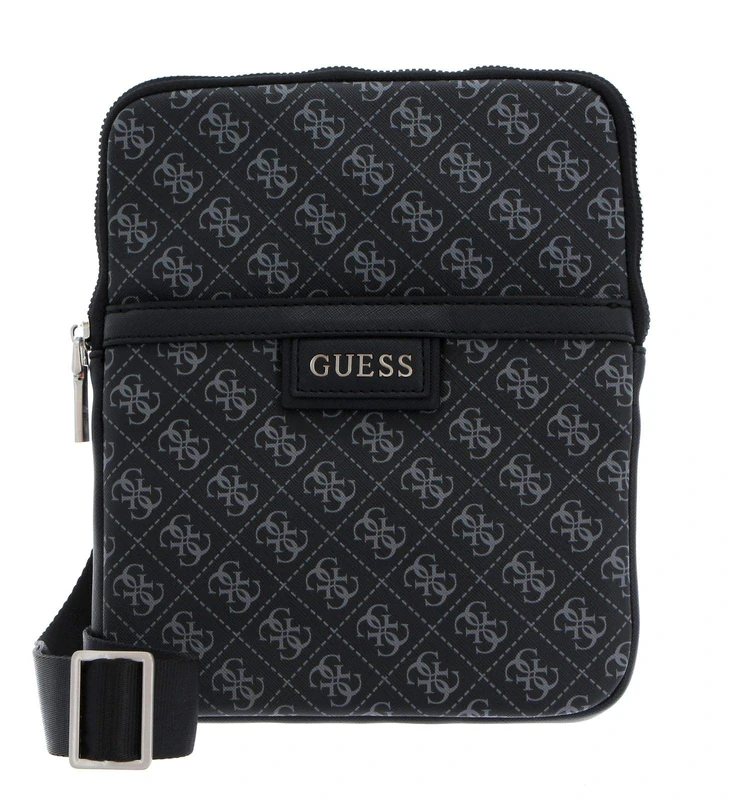 Guess Dan Logo Mini Flat Crossbody, Briefcase Man, Black, One Size