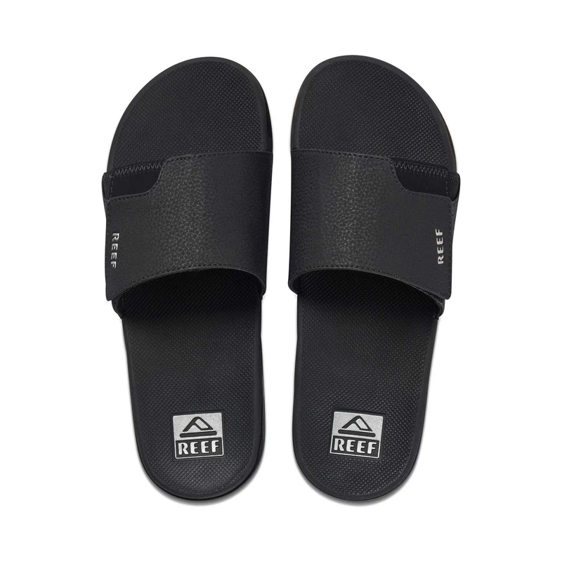 Reef Men's Fanning Slide Flip-Flop, Black Silver, 11 UK
