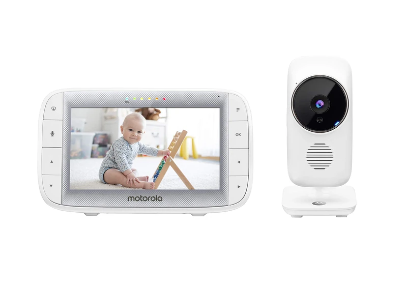Motorola Baby MBP 485 - Baby Monitor with Camera - 5 Inch Screen - Temperature, Microphone, Zoom, Lullabies - White