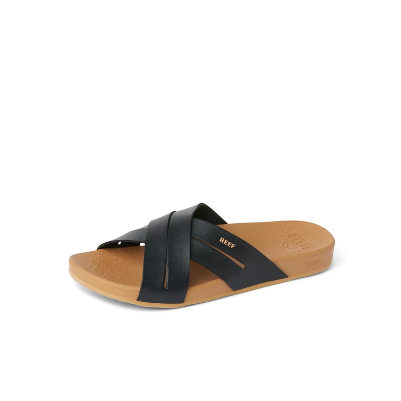 Reef Women's Cushion Spring Bloom Flip-Flop, Black/Tan, 8 UK