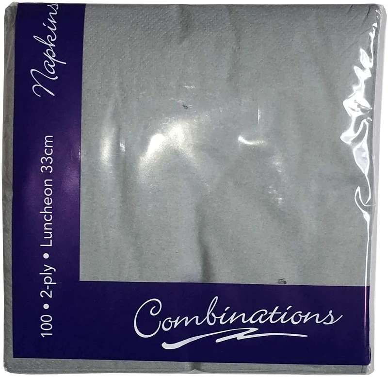 Grey Napkins Combinations 2ply 100 Pieces for Parties/Events/Dinners/Home