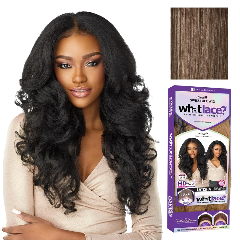 Sensationnel What lace 13x6 wigs - latisha synthetic wig cloud 9 with preplucked hairline hd lace - Whatlace Latisha (FLAMBOYAGEMOCHA)
