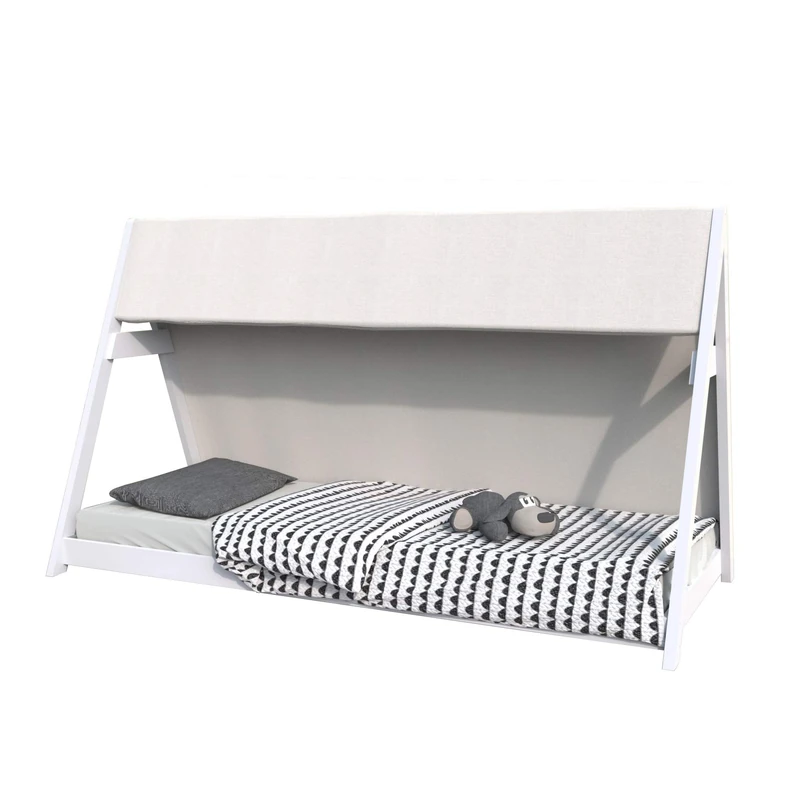 WEBER INDUSTRIES Tipi Cabin Bed 70 x 140 cm + 1 Canvas + 1 Bed Base/White