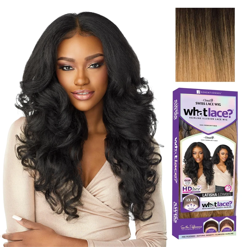 Sensationnel What lace 13x6 wigs - latisha synthetic wig cloud 9 with preplucked hairline hd lace - Whatlace Latisha (T1B/27)