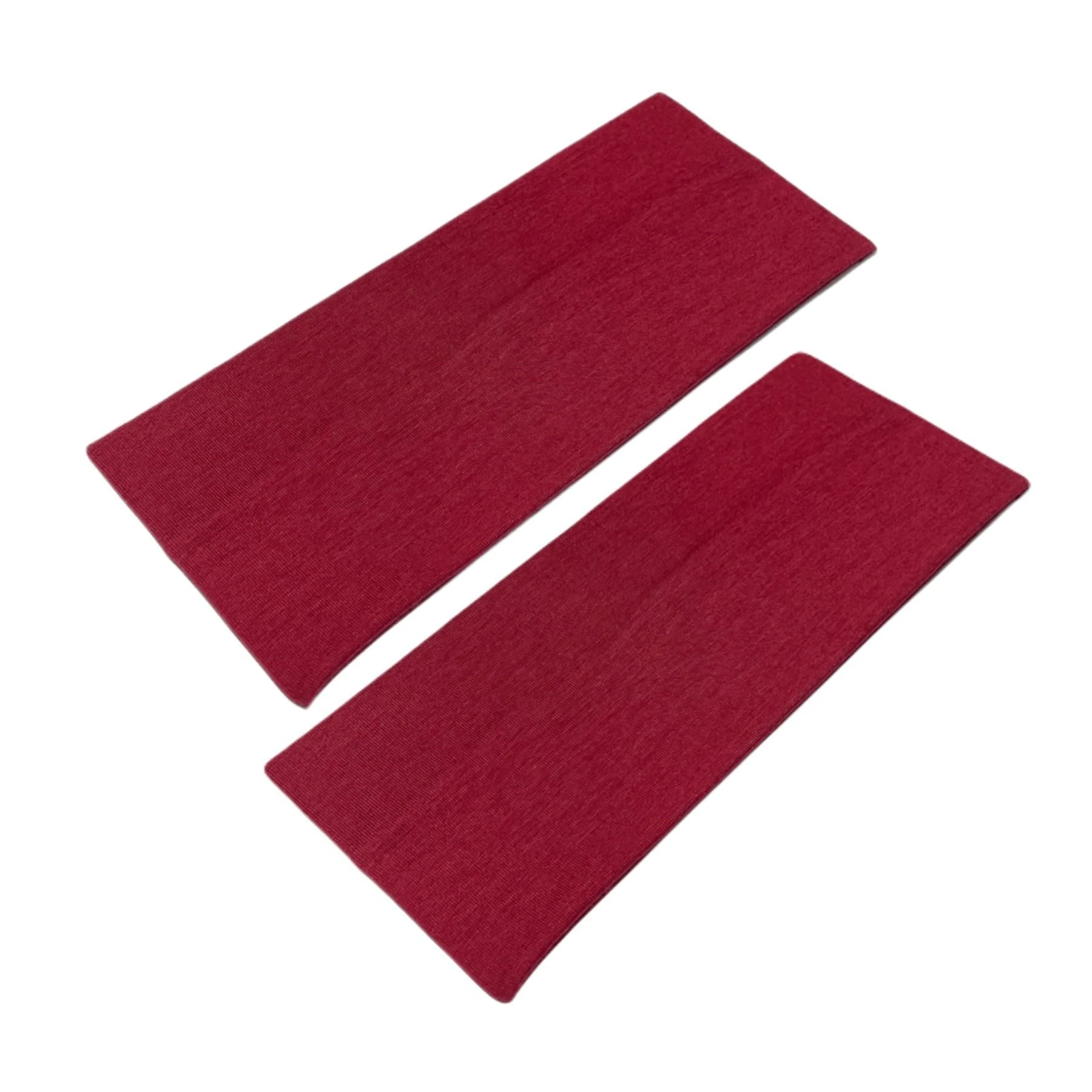 WESTEND CHOICE 9cm Wide Headbands 2 Pack Soft Head Band Plain Stretchy Unisex Kylie headband Bandeau Headbands for Women & Men Gym Yoga Hair Band (Burgundy)