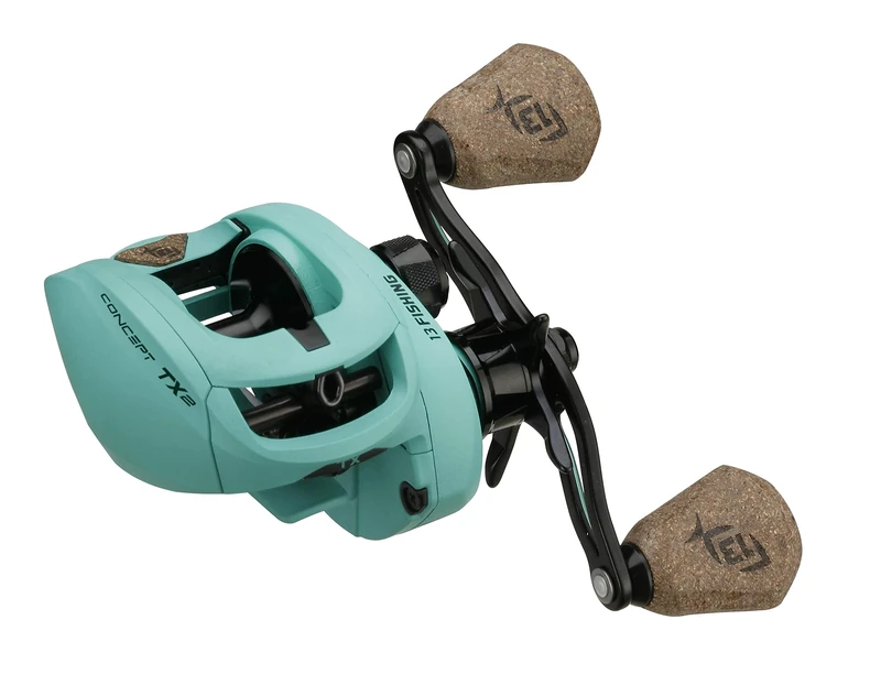 13 FISHING - Concept TX2 - Low-Profile Baitcast Fishing Reel - 7.5:1 Gear Ratio - Left Hand Retrieve (Fresh+Salt) - TX2-7.5-LH