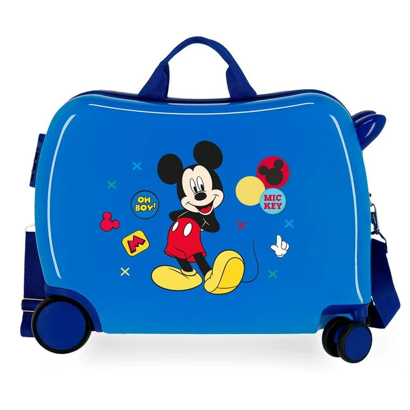 Disney Mickey Enjoy the Day Blue Kids Rolling Suitcase 50x38x20 cm Rigid ABS Combination lock 34 Litre 2.1 Kg 4 Wheels Hand Luggage