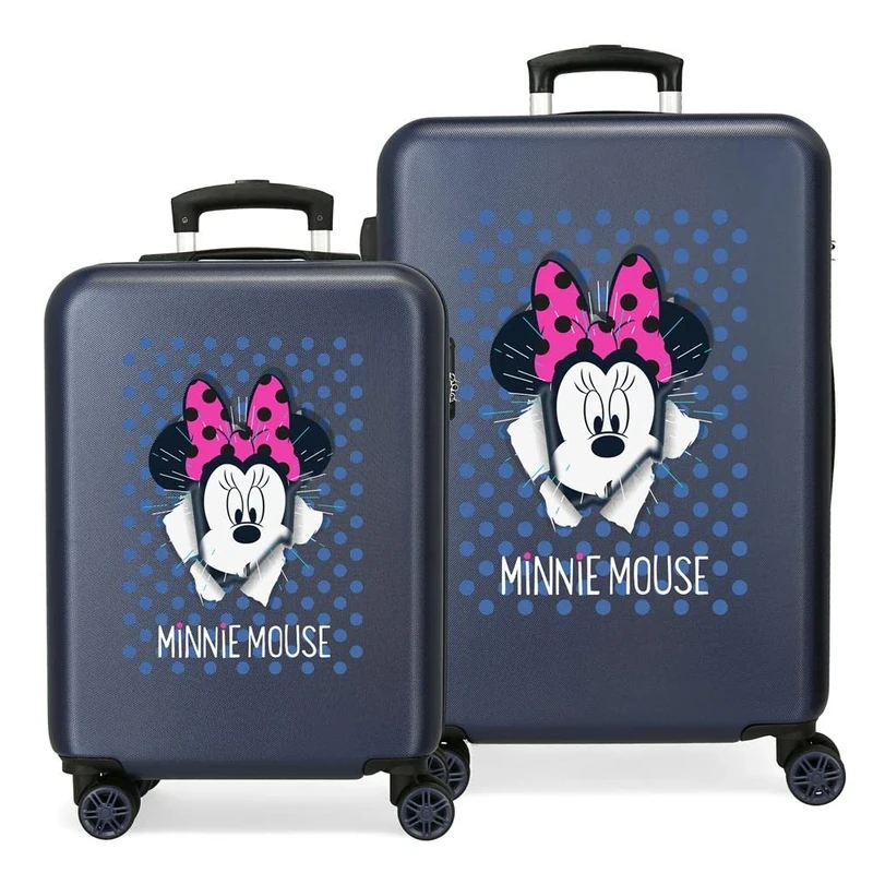 Disney Minnie Sunny Day Blue Luggage Set 55/68 cm Rigid ABS Combination Lock 104 Litre 4 Double Wheels Hand Luggage