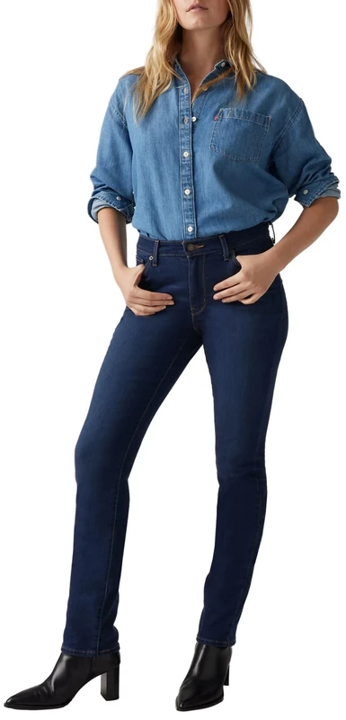 Levi's Women's Classic Straight Jeans, Cobalt Haze, 28W / 30L