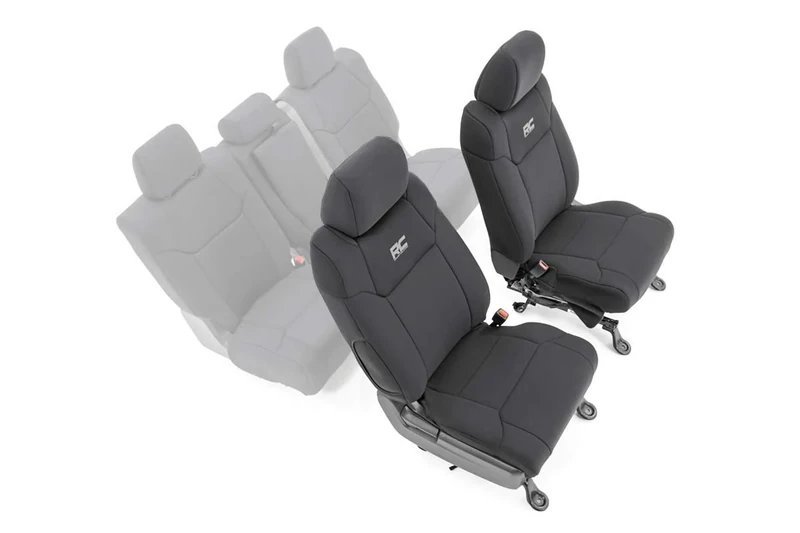 Rough Country Black Neoprene Front Seat Covers for 14-20 Tundra - 91026A