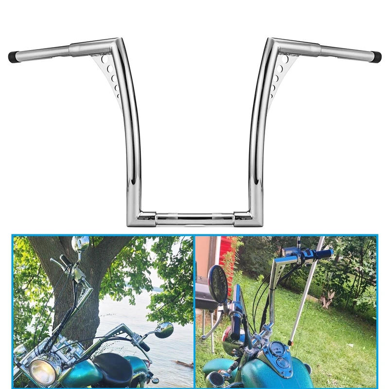 Wsays 14" Rise Ape Hangers 1-1/4" Diameter Handlebar Chrome Compatible with Harley Dyna Softail Sportster XL 883 1200 Road King 1994-2022 and Road Glide 1998-2013 Model
