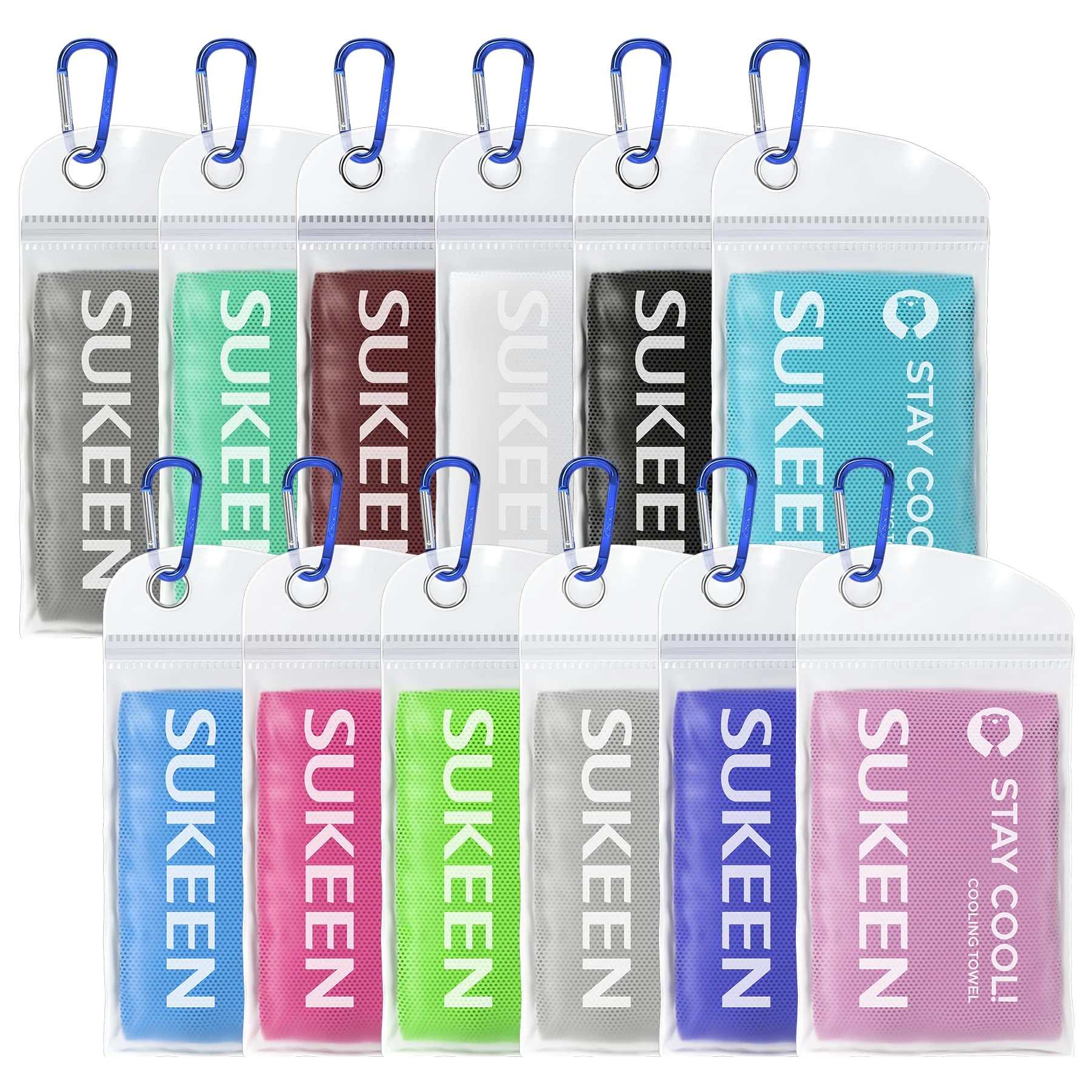 Sukeen Cooling Towel,Instant Evaporative Cooling for Sports,Yoga,Golf,Gym,Neck,Workout and More(40”x 12”)