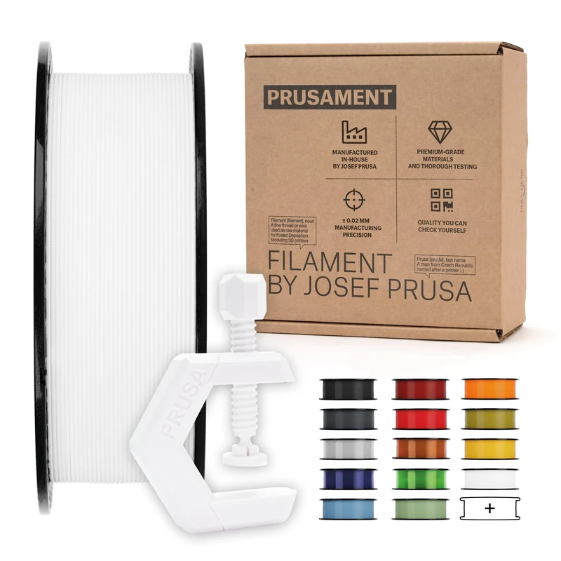 Prusament PETG Signal White 1.75 mm 3D Printer Filament, 1 kg Spool, ±0.02 mm Precision