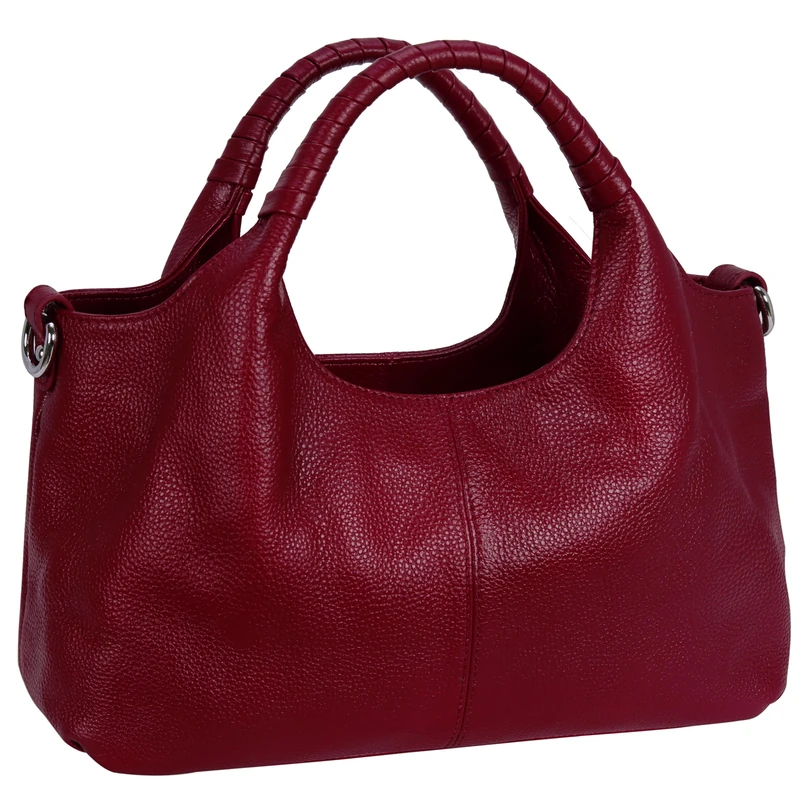 Iswee Genuine Leather Purses and Handbags for Women Shoulder Bag Carry Handle Crossbody Bags for Women Hobo Crossbody Bags, Wine Red, Medium - Image 1