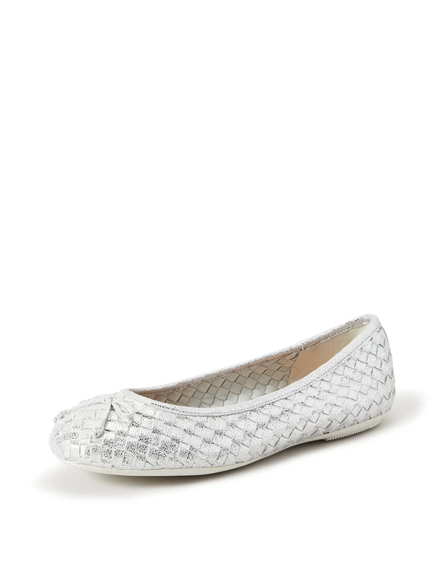 Geox Women's D Palmaria A Ballerina, Silver, 5 UK