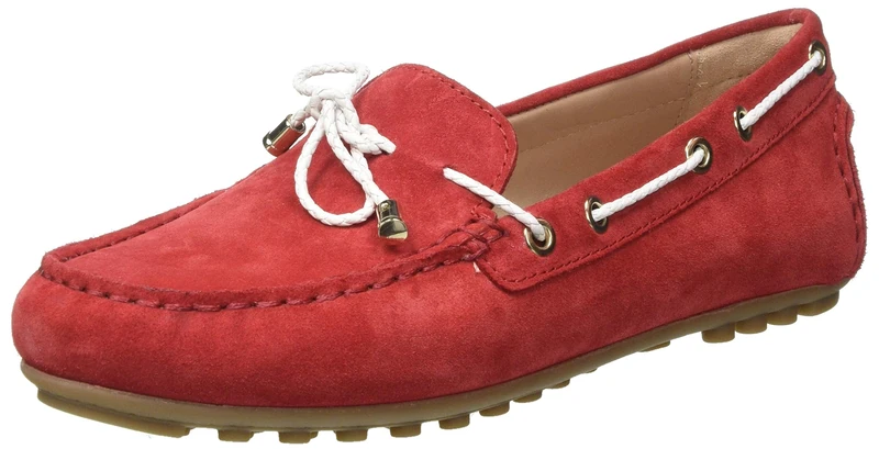 Geox Women's Leelyan C Moccasins - Red White - Size 5 UK