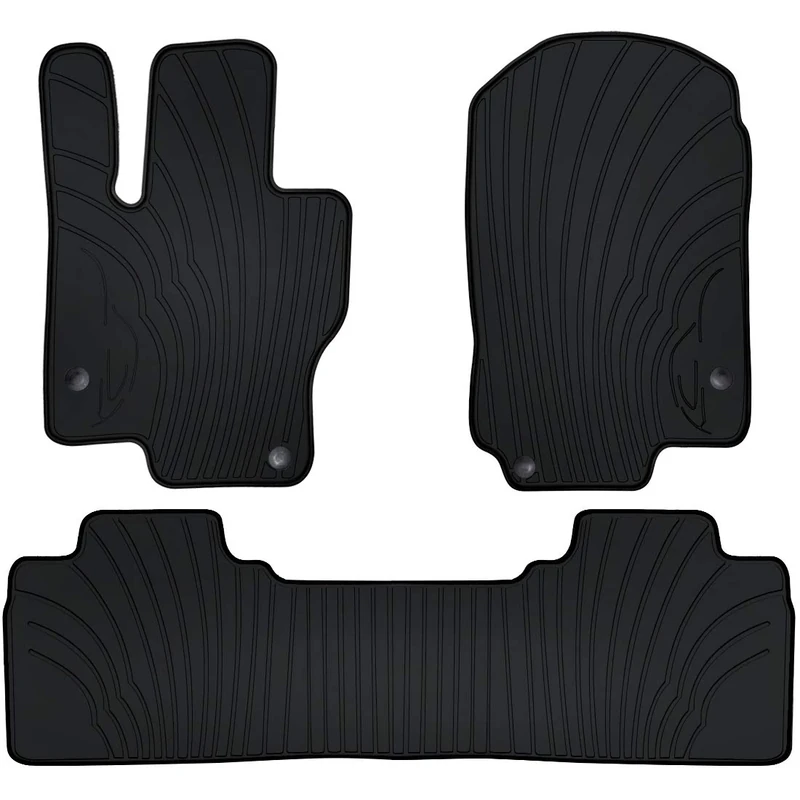 San Auto Car Floor Mats for Mercedes-Benz GLE 2019 2020 Custom Fit Rubber Full Black Auto Floor Liners Set All Weather Protection Heavy Duty Odorless
