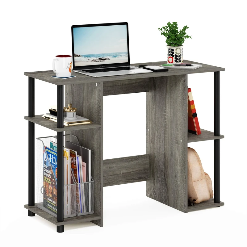 Furinno JAYA Compact Computer Desk, Writing Desk, Study Desk, French Oak/Black