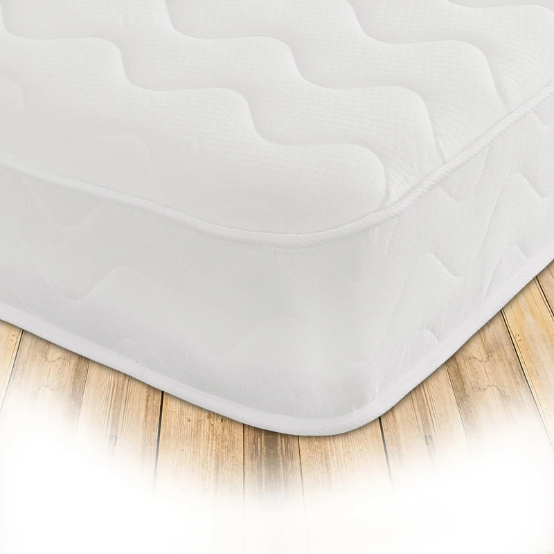 Starlight Beds European Small Single Mattress. Wave Design 80cm x 200cm Memory Foam Mattress with Springs. Soft, White. (80cm x 200cm)
