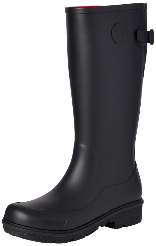 Fitflop Women's Wonderwelly - Tall Rain Boot, All Black, 5 UK