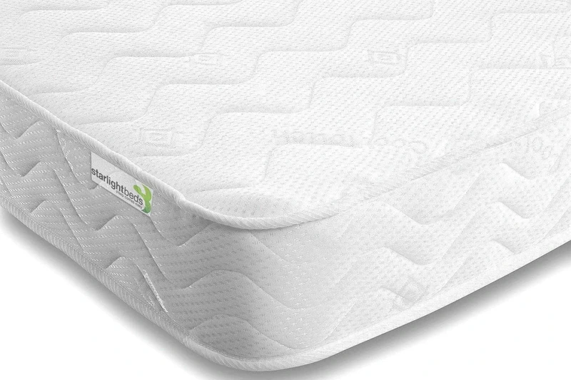 Starlight Beds European Single Mattress. Wave Design 90cm x 200cm Cooling Foam Mattress with Springs. Soft, White, 18cm Deep (90cm x 200cm)