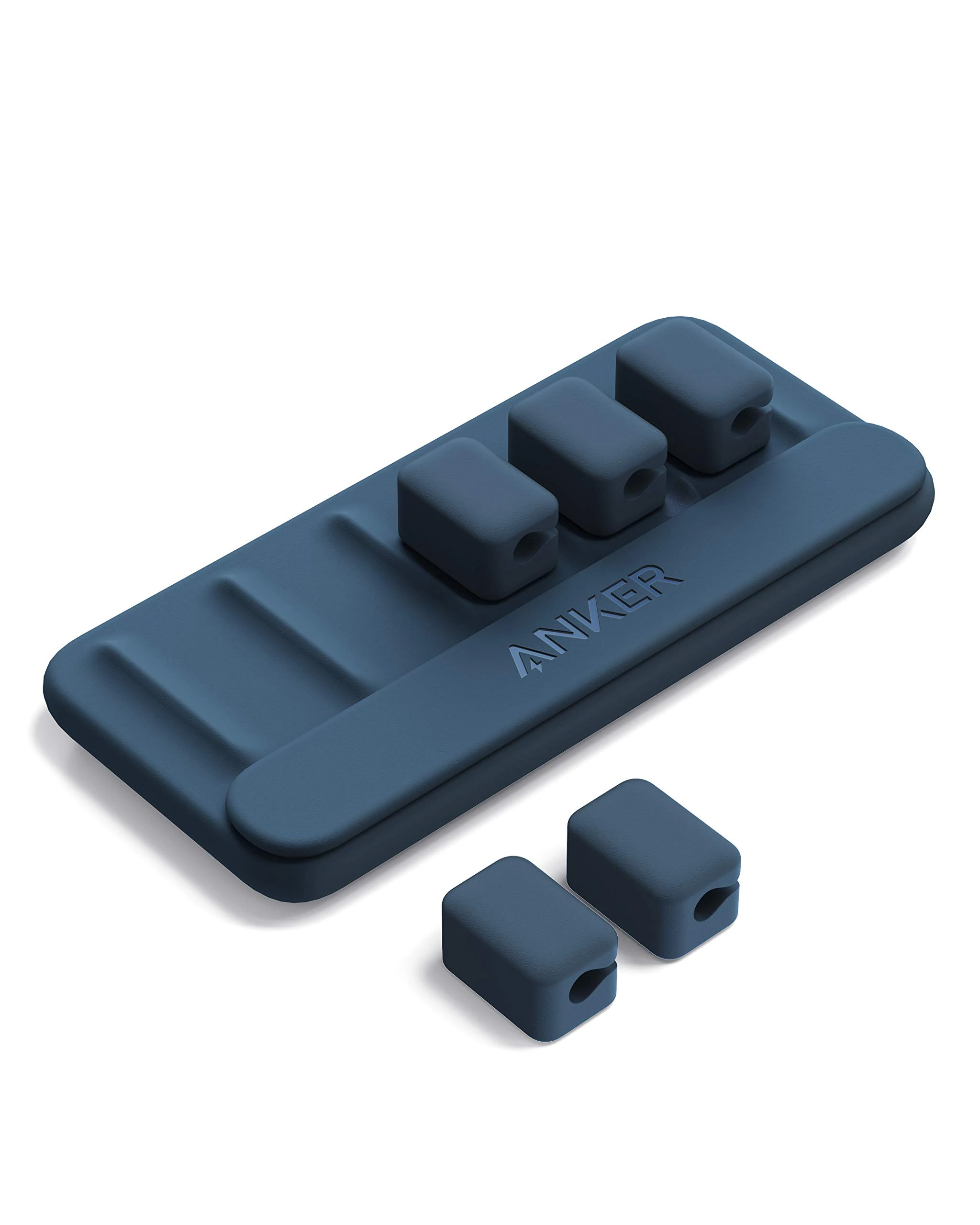 Anker Cable Management, Magnetic Cable Holder, Desktop Multipurpose Cord Keeper, 5 Clips for Lightning Cables, USB C Cables, Micro Cables, Other Wires, Sticks to Wood, Marble, Metal, Glass (Blue)