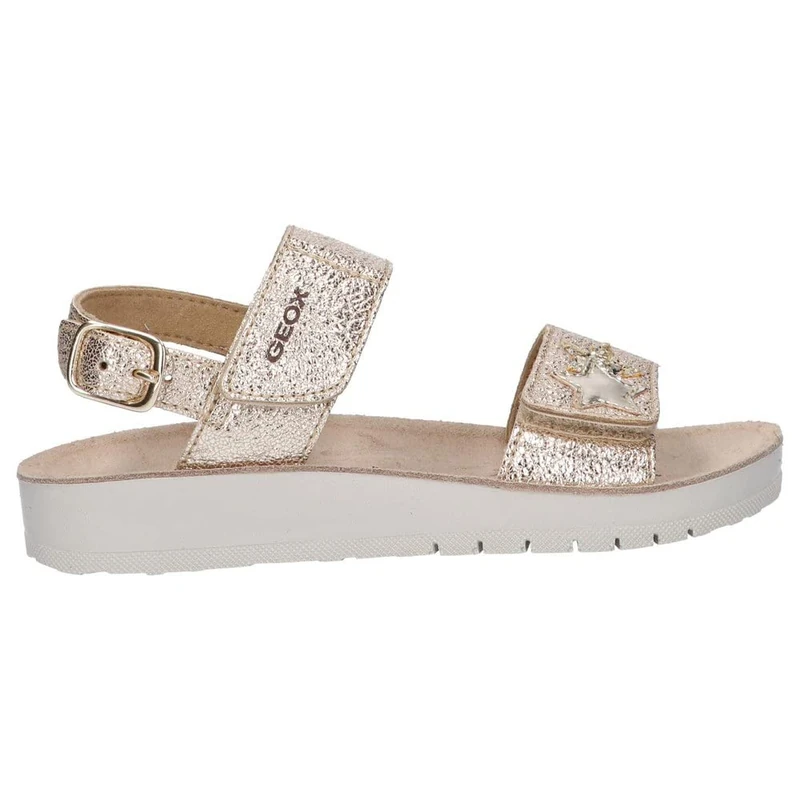Geox Girls J Costarei Gi Sandals, Gold, 5 UK