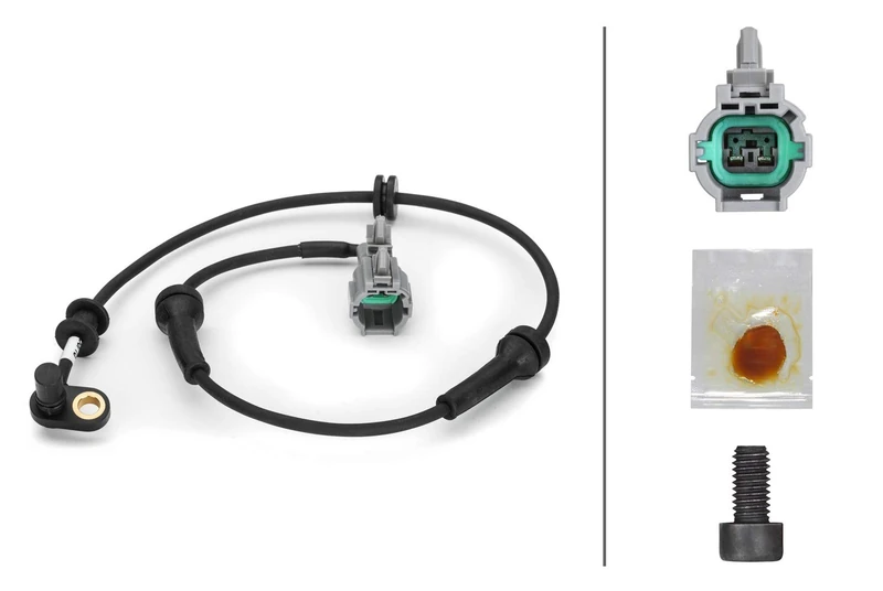 HELLA 6PT 014 494-581 Sensor, exhaust gas temperature - 2-pin connector - Bolted - Cable: 410mm