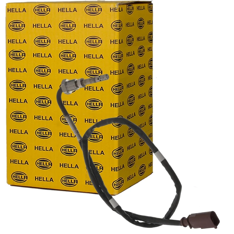 HELLA 6PT 010 376-111 Sensor, exhaust gas temperature - 2-pin connector - Bolted - Cable: 595mm