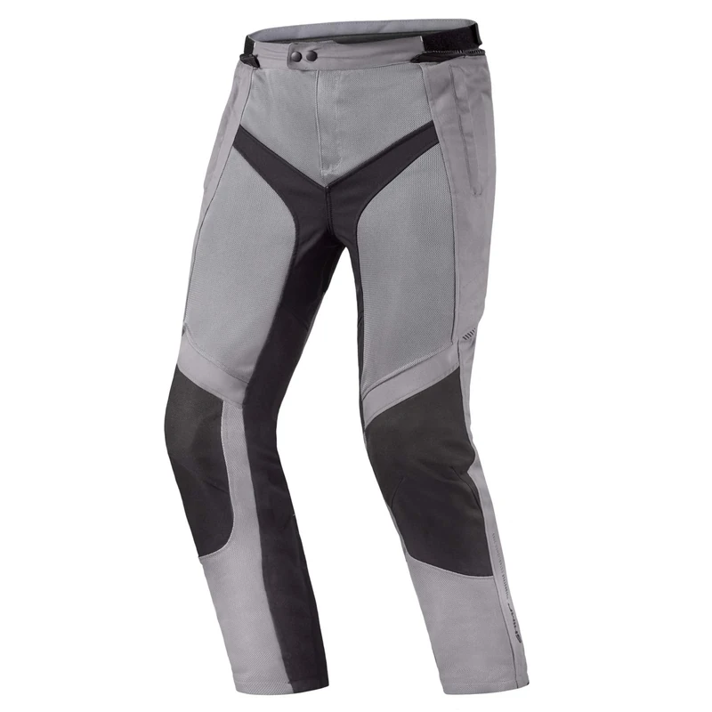 SHIMA JET Motorcycle Pants for Men - Summer Reinforced Adventure Mesh Mens Touring Pants with Waterproof Membrane, CE Knee Armor Pads (Grey, M)