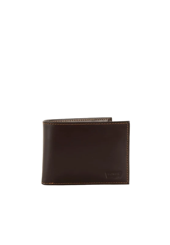 Levi's Men's Levi's® Casual Classics Hunte Coin Bifold - Batwing Bi-Fold Wallet,Dark Brown,One Size