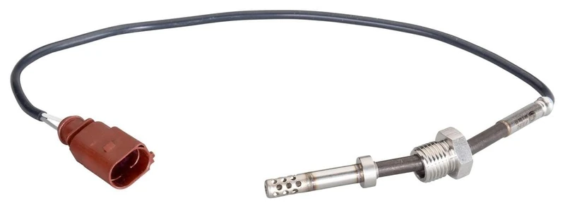 HELLA 6PT 010 376-221 Sensor, exhaust gas temperature - 2-pin connector - Bolted - Cable: 355mm