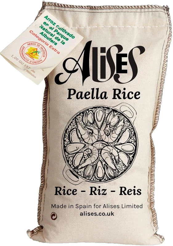 Alises - 1 Kg Paella Rice Bahia D.O. Valencia - Arroz Bahia, Spanish Premium Rice for Paella