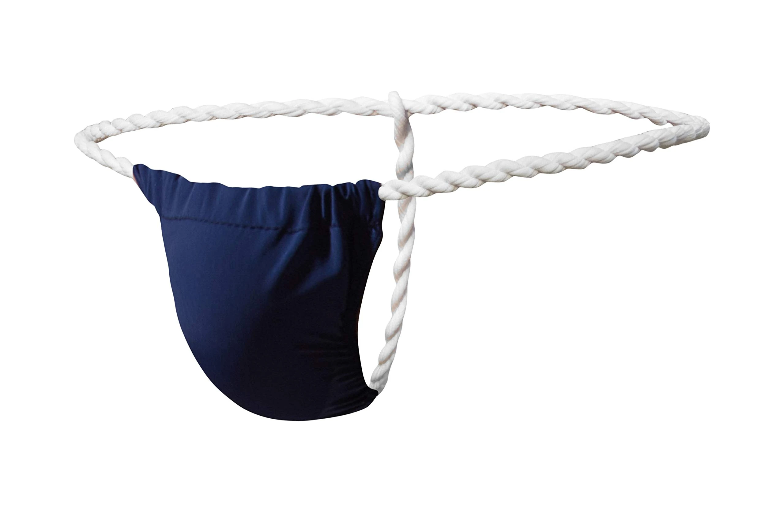 Newsywell Men's Ice Silk Thong Bikinis Microfiber Low Rise Lightweight Briefs Underwear Navy Blue XX-Large