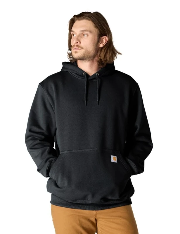 Carhartt Men's Loose Fit Midweight Full-Zip Sweatshirt, Black, XS