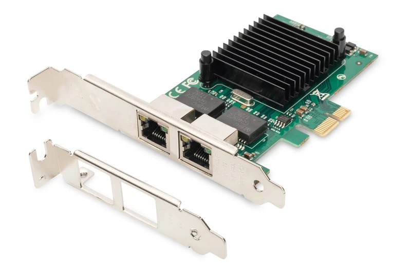 DIGITUS IO card - PCIe - RJ45 network card - 2-port - Gigabit Ethernet - 1 Gbit/s - PCI-Express