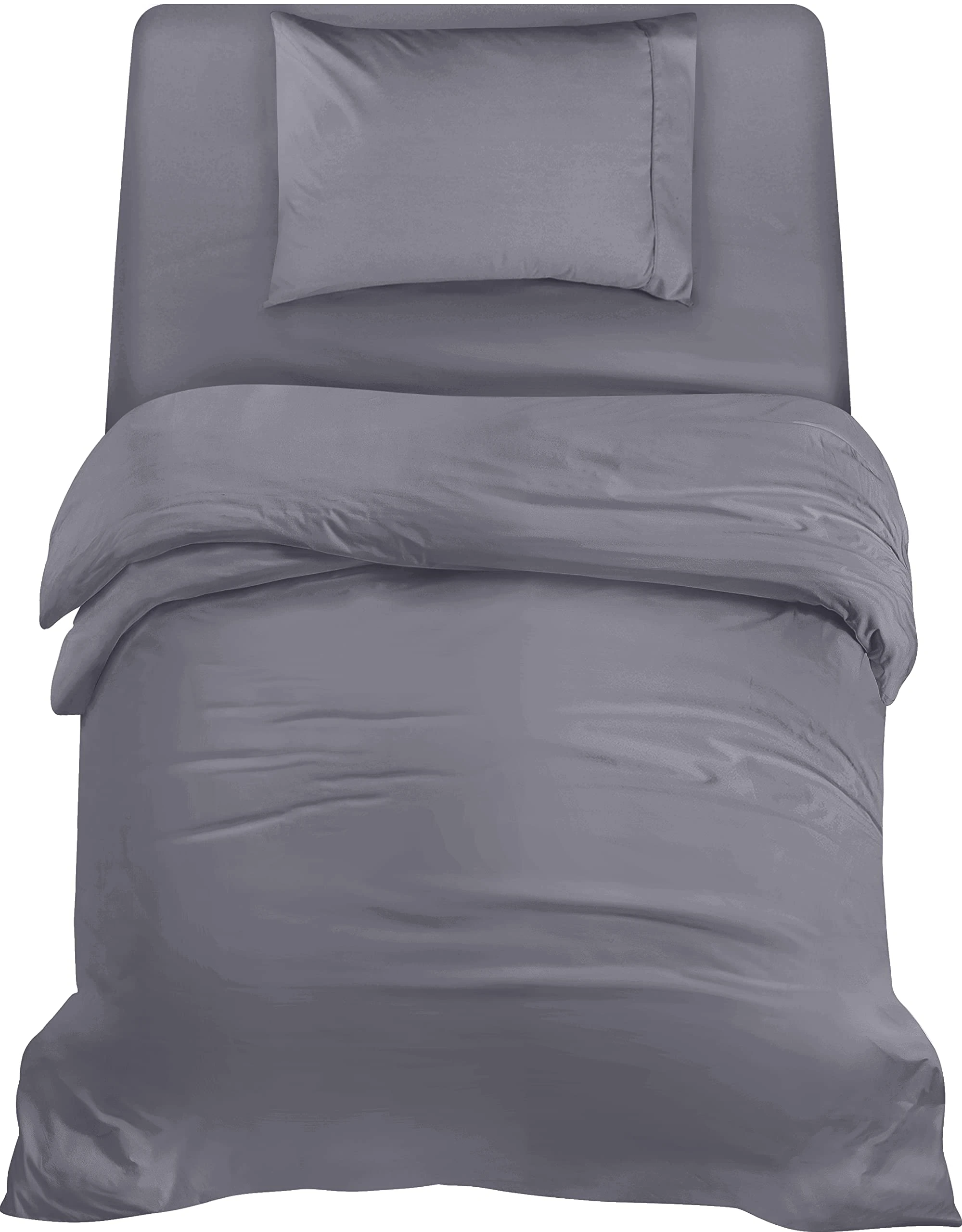 Utopia Bedding 3 Piece Single Bedding Set - Duvet Cover, Fitted Sheet with Pillow case - Soft Brushed Microfiber (Grey)