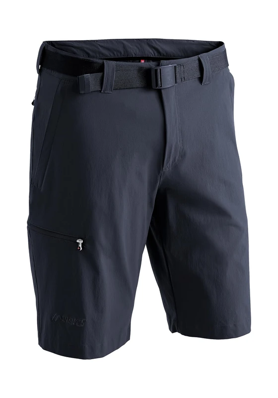 maier sports Men's Huang Hiking Trousers, Outdoor Shorts with Integrated Belt, Trekking Pants